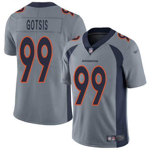 Men Denver Broncos #99 Adam Gotsis Limited Silver Inverted Legend Football NFL Jersey